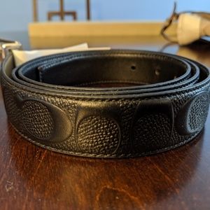 Coach Reversible Men Belt Signature Black
